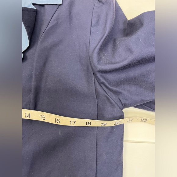 Handmade Vintage 1960s Raincoat Blue Light Blue Double Breasted - Picture 5 of 8